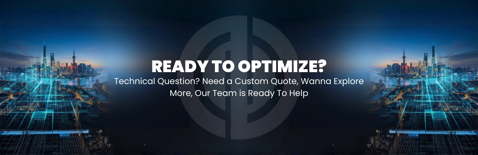 Infrastructure optimization banner with glowing globe, network lines, and technical support tagline.